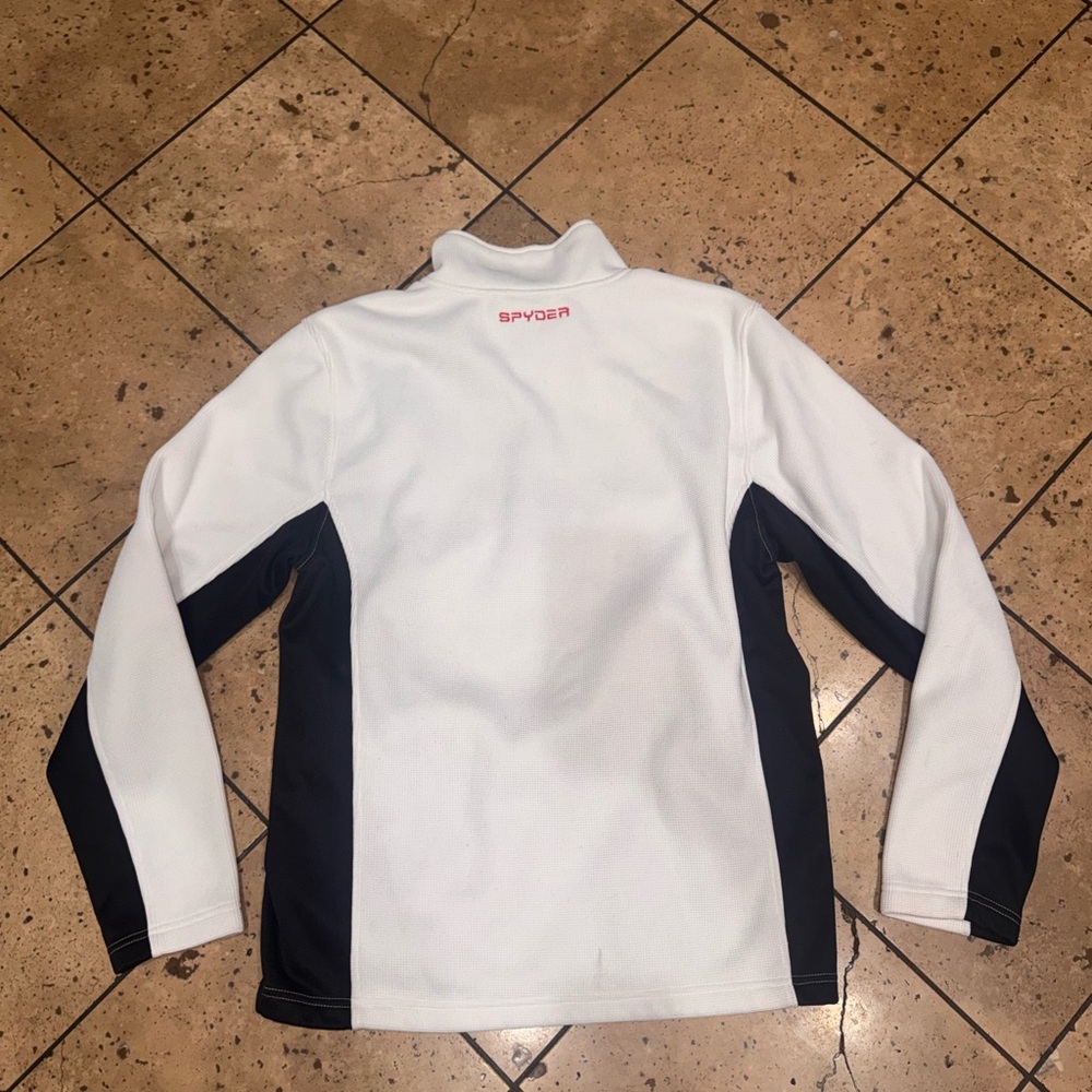 🙂Spyder White, Black and Red Half-Zip Pullover - Picture 3 of 3